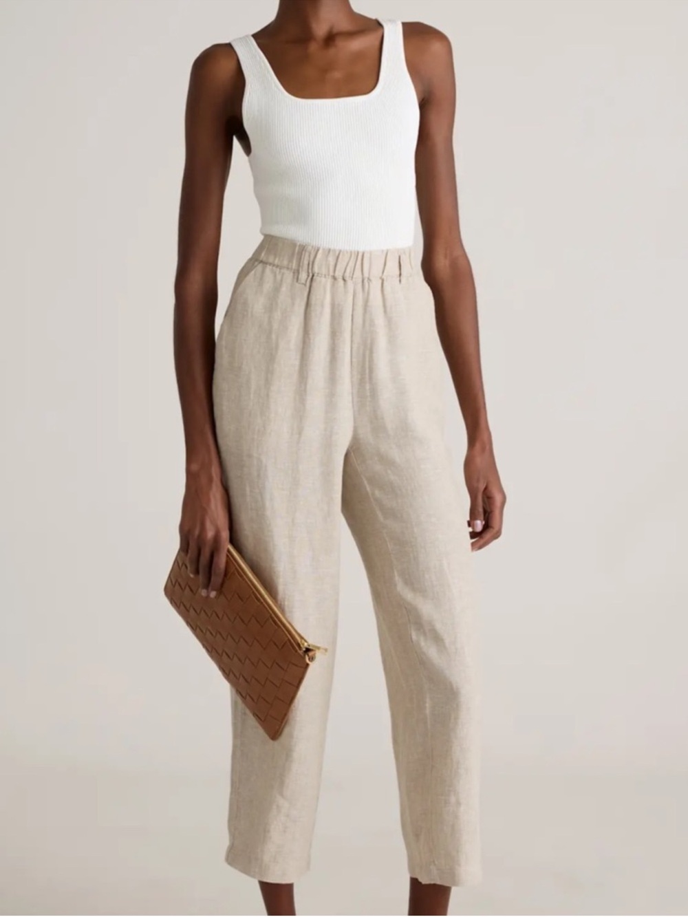 Quince Oatmeal Linen Euro Summer Boho Pants